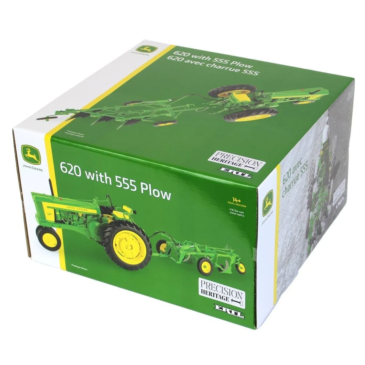 ERTL John Deere 620 Tractor with 555 Plow 1:16 die-cast replica, Precision Heritage #1, box