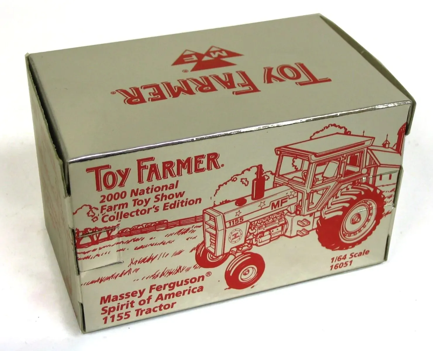 Ertl Massey Ferguson 1155 Spirit of America 1:64 die-cast replica box, 2000 National Farm Toy Show