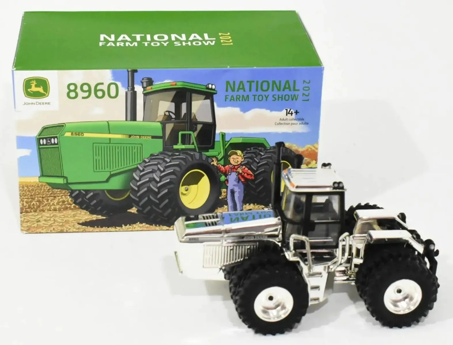 Chrome edition Ertl John Deere 8960 4WD 1:64 die-cast replica with box, 2021 National Farm Toy Show