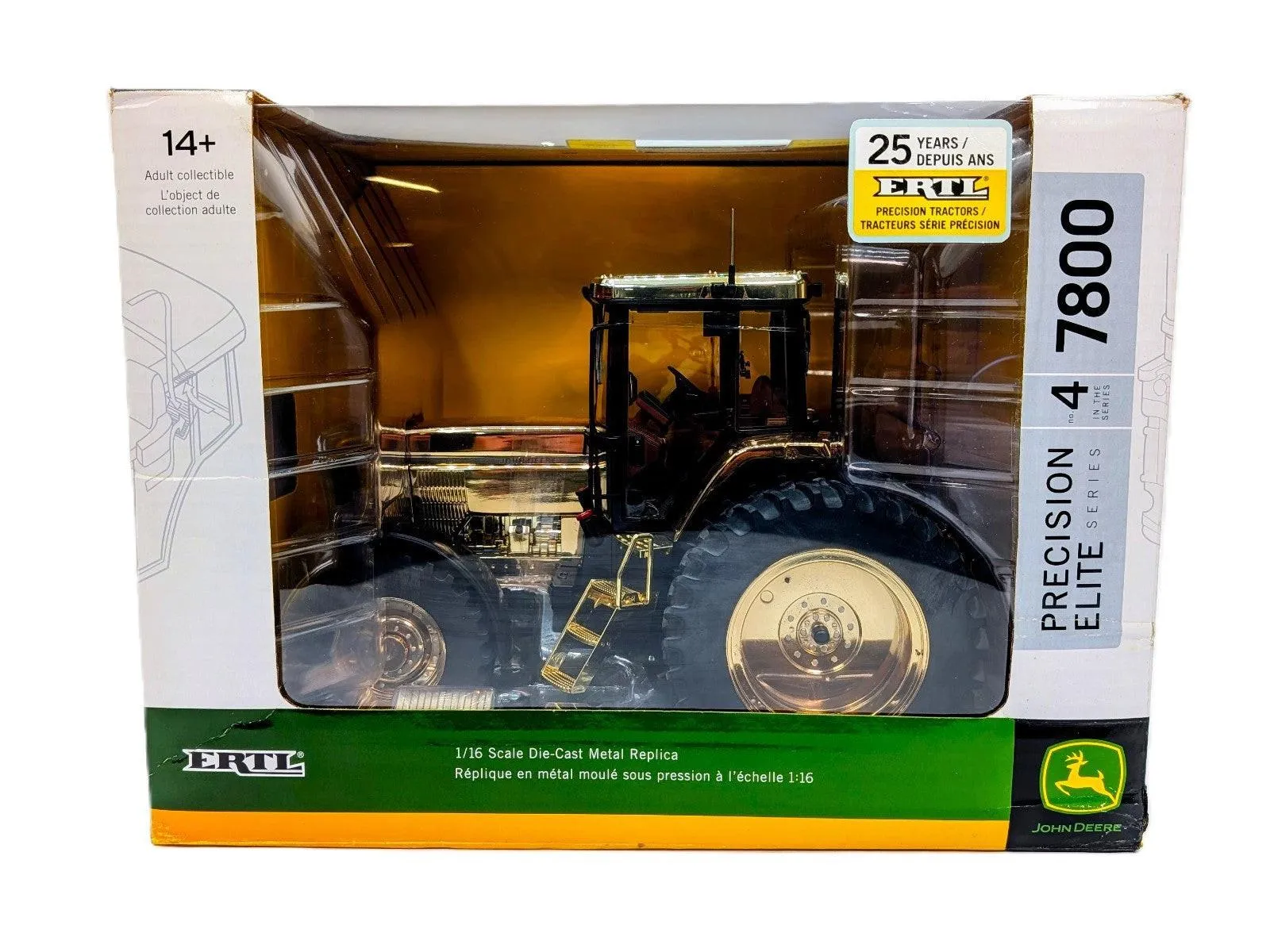 ERTL John Deere Model 7800 25th Precision Anniversary Gold Chrome Edition 1:16 die-cast replica, box