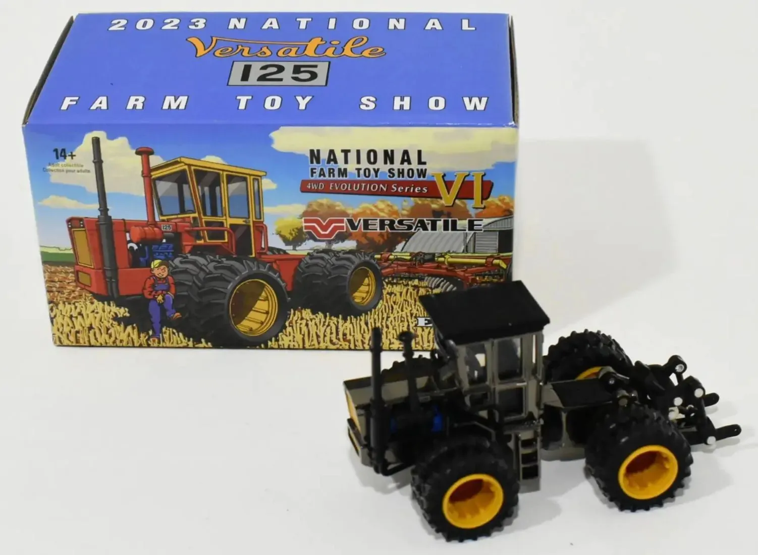 Black Chrome Chaser edition Ertl Versatile 125 4WD 1:64 die-cast replica with box, 2023 National Farm Toy Show