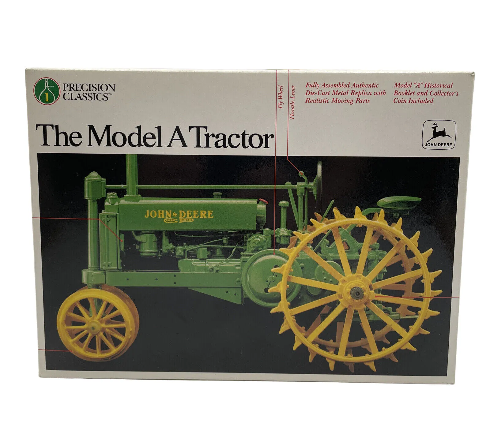 ERTL John Deere Unstyled Model A on Steel Wheels 1:16 die-cast replica, Precision Classics #1, box