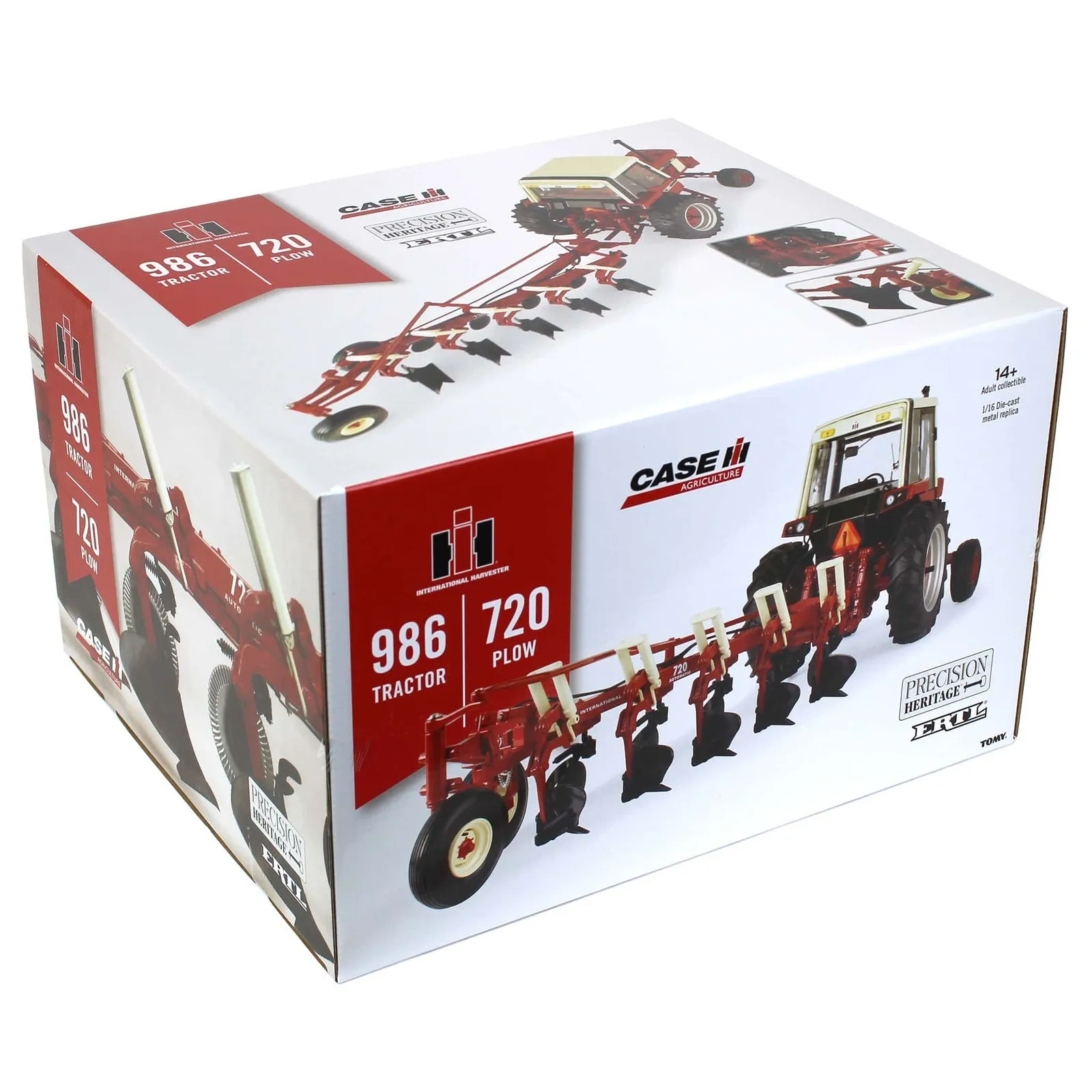 ERTL International Harvester 986 Tractor with 720 Plow 1:16 die-cast replica, Precision Heritage #3, box