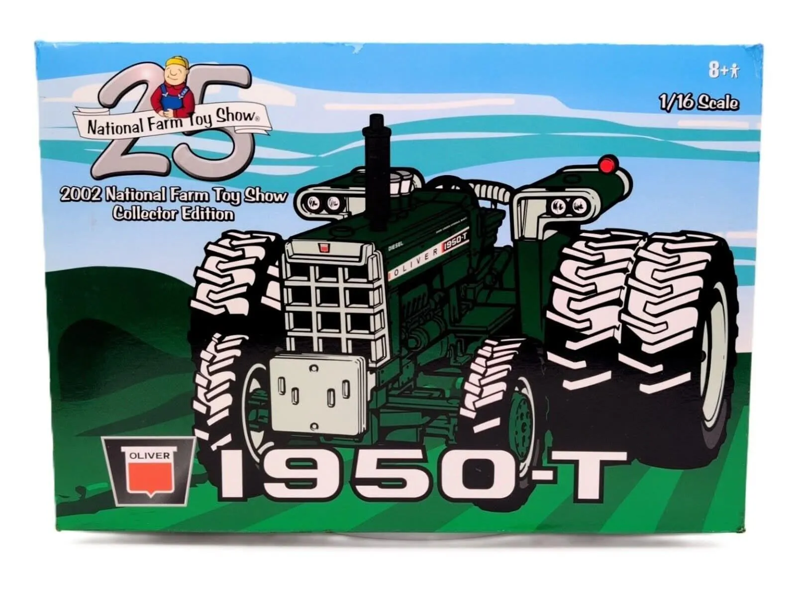 Ertl Oliver 1950-T with Duals 1:16 die-cast replica, 2002 National Farm Toy Show Collector Edition, retail box front
