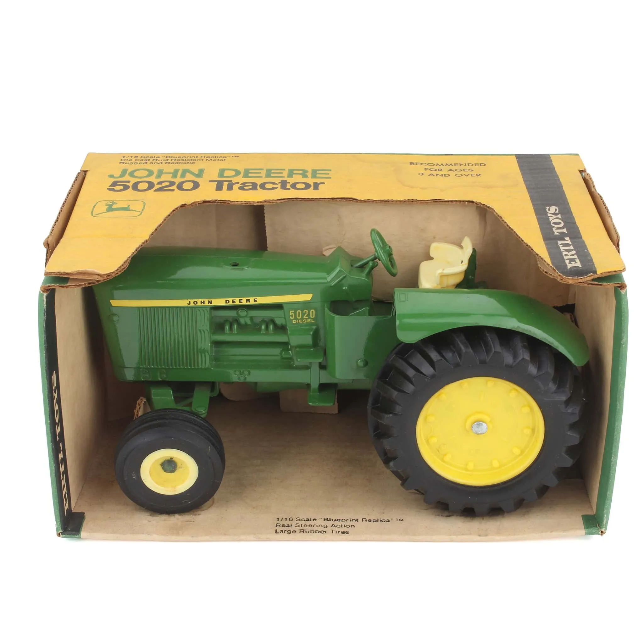 ERTL John Deere 5020 Tractor 1:16 die-cast Blueprint Replica #555, box with tractor in tray