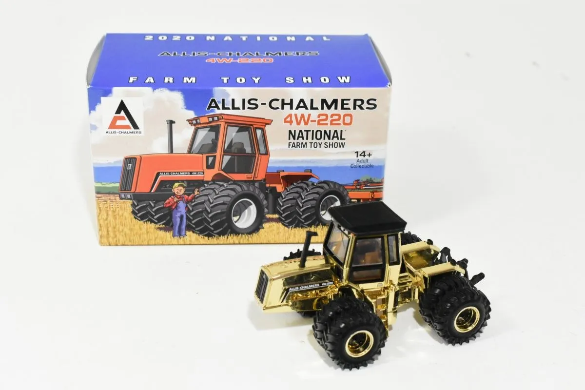 Ertl Allis-Chalmers 4W-220 4WD w/Duals Gold 1:64 die-cast replica with box, 2020 National Farm Toy Show